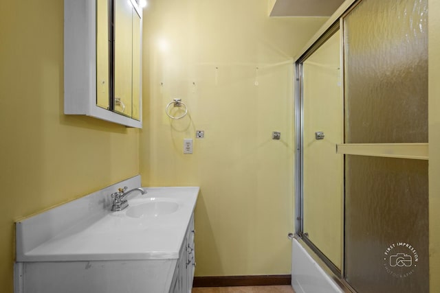 1340 Ironwood Ct, Aurora, IL 60506 - bathroom with vanity and shower / bath combination with glass door