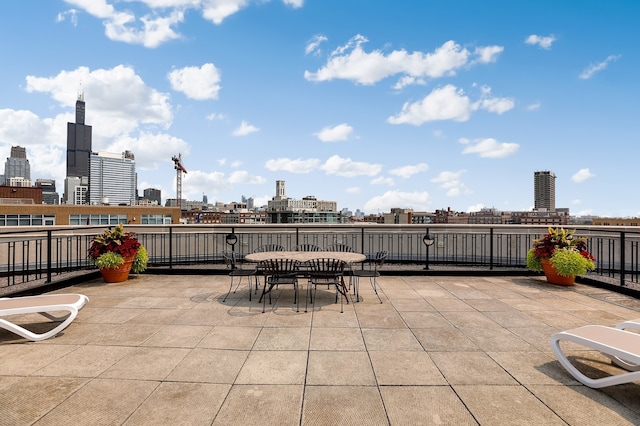 1000 W Adams St Unit 523, Chicago, IL 60607 - view of patio / terrace with a skyline view and outdoor dining space