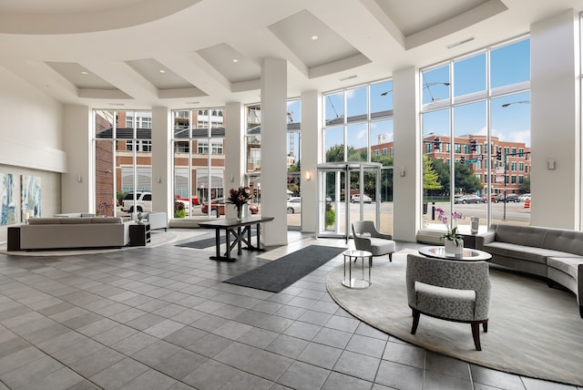 1000 W Adams St Unit 523, Chicago, IL 60607 - community lobby with a high ceiling and coffered ceiling