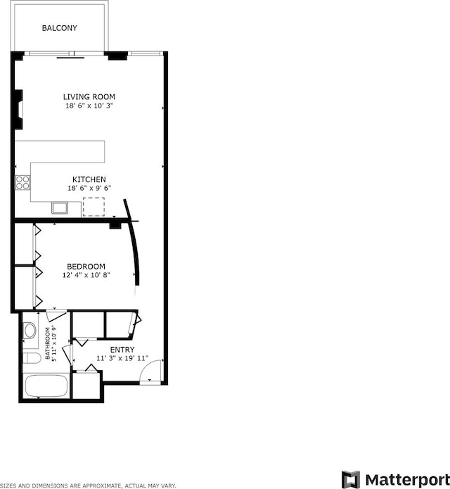 1000 W Adams St Unit 523, Chicago, IL 60607 - view of property floor plan