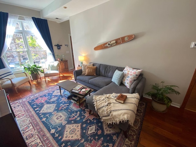 853 N Hoyne Ave, Chicago, IL 60622 - living room with wood finished floors and baseboards