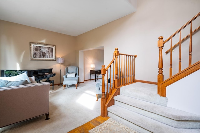 856 Fieldcrest Dr, Bolingbrook, IL 60490 - staircase with baseboards and carpet flooring