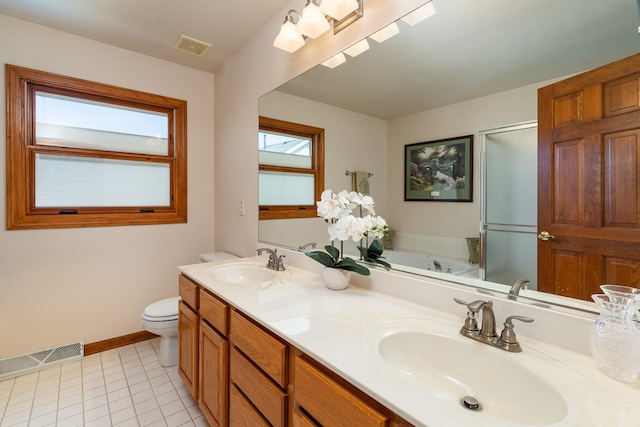 856 Fieldcrest Dr, Bolingbrook, IL 60490 - full bathroom with double vanity, tile patterned floors, and a garden tub