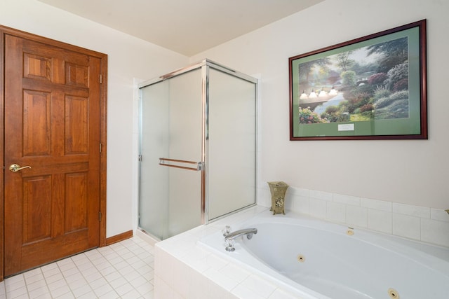 856 Fieldcrest Dr, Bolingbrook, IL 60490 - full bath with a stall shower, a whirlpool tub, and tile patterned floors
