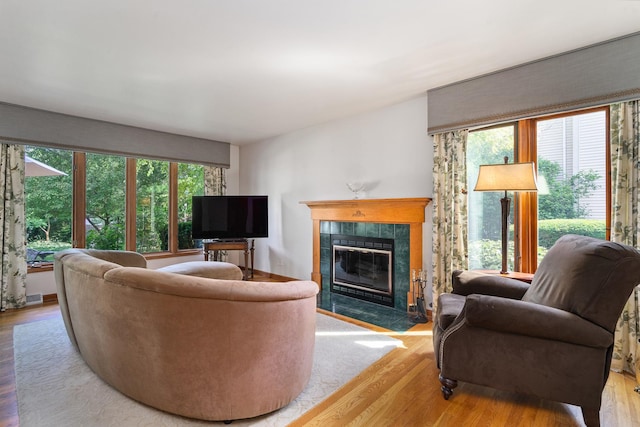 856 Fieldcrest Dr, Bolingbrook, IL 60490 - living area featuring light wood-type flooring, plenty of natural light, and a fireplace