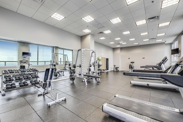 1841 S Calumet Ave Unit 1808, Chicago, IL 60616 - gym featuring a drop ceiling