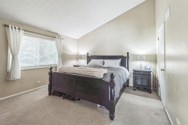 1316 Fireside Ct, Naperville, IL 60564 - carpeted bedroom with vaulted ceiling and a textured ceiling
