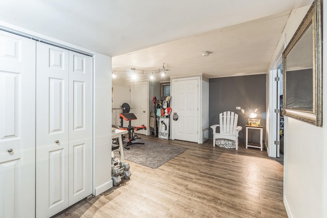 1316 Fireside Ct, Naperville, IL 60564 - workout area featuring wood finished floors
