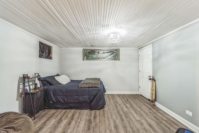 1316 Fireside Ct, Naperville, IL 60564 - bedroom with ornamental molding, wood finished floors, and wooden ceiling