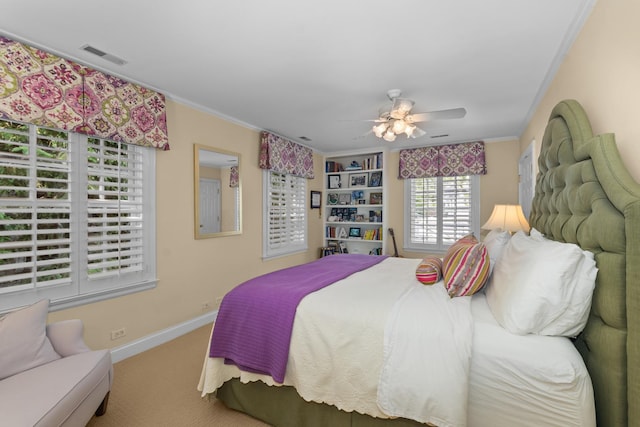 545 Sheridan Rd, Winnetka, IL 60093 - bedroom with ornamental molding, carpet, and ceiling fan