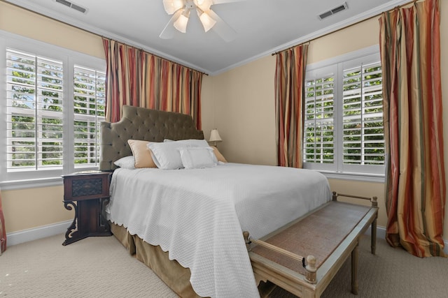 545 Sheridan Rd, Winnetka, IL 60093 - carpeted bedroom with crown molding and a ceiling fan