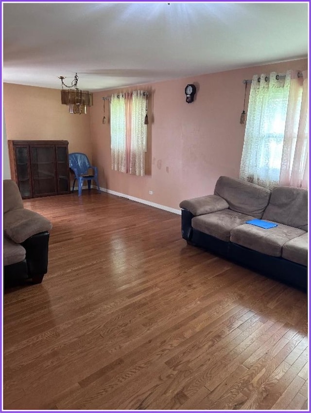 301 N Stevenson Ln, Mount Prospect, IL 60056 - living area with wood finished floors and baseboards