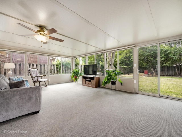 18902 Jonathan Ln, Homewood, IL 60430 - sunroom featuring a ceiling fan and carpet flooring