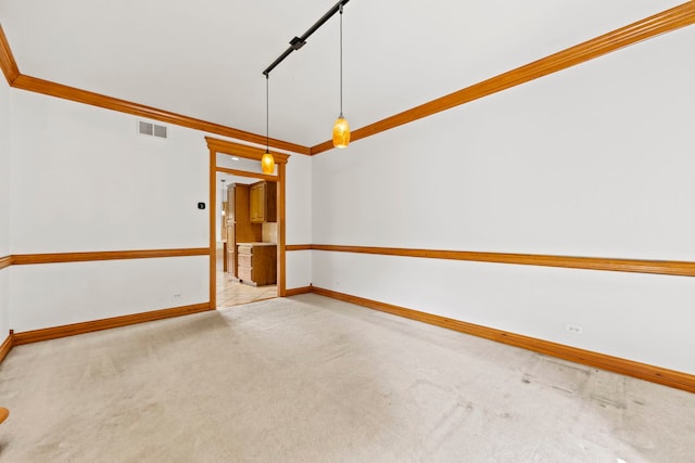 552 Waters Edge Dr, South Elgin, IL 60177 - spare room featuring carpet floors and crown molding