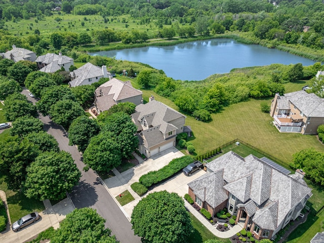 552 Waters Edge Dr, South Elgin, IL 60177 - drone / aerial view of a nearby body of water and a forest