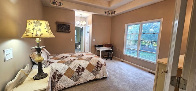 2S720 Nelson Lake Rd, Batavia, IL 60510 - bedroom featuring carpet, a chandelier, and multiple windows