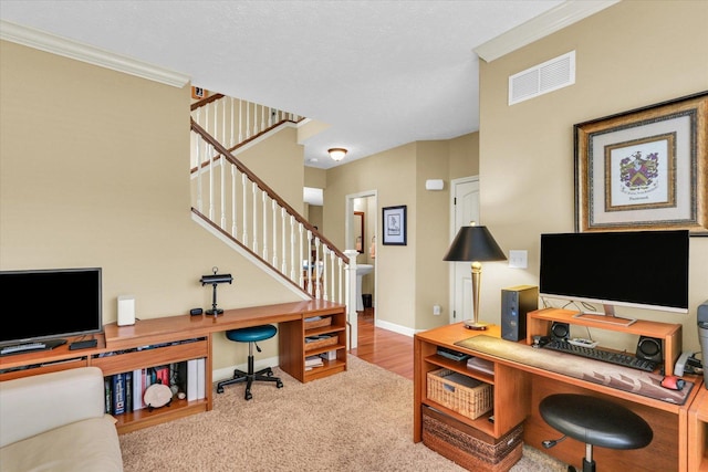 407 Banbury Ln, Savoy, IL 61874 - carpeted home office with crown molding and baseboards
