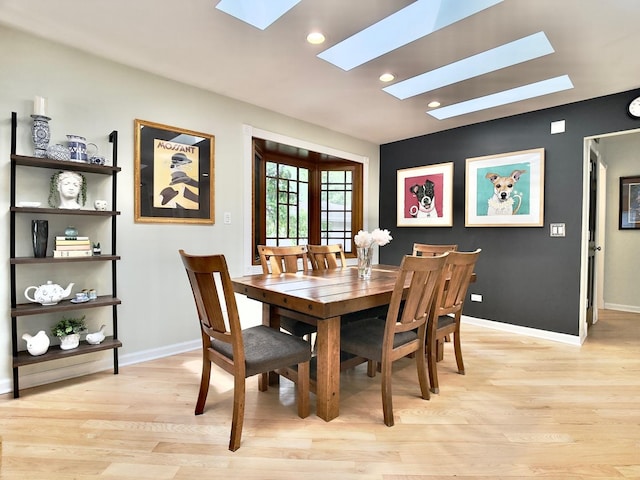 249 Jervey Ln, Bartlett, IL 60103 - dining area with a skylight, light wood-style floors, and recessed lighting