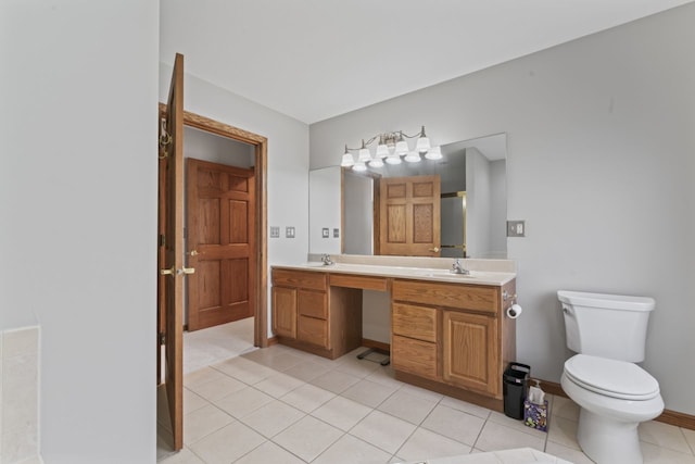 925 Magnolia Dr, Bourbonnais, IL 60914 - bathroom with double vanity and tile patterned flooring