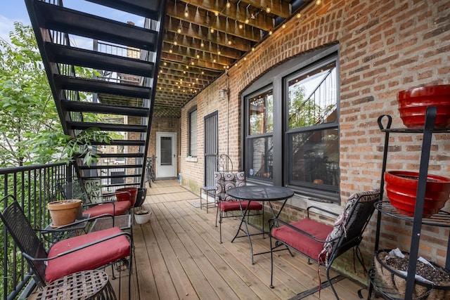 3316 W Byron St Unit 1, Chicago, IL 60618 - wooden deck with stairway