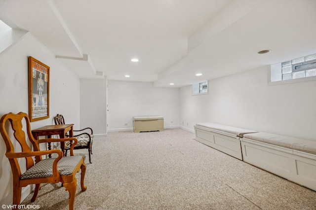 3233 Park Pl, Evanston, IL 60201 - living area featuring recessed lighting, healthy amount of natural light, and carpet