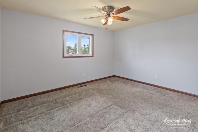 301 N Second St, Ashkum, IL 60911 - spare room featuring ceiling fan and carpet flooring