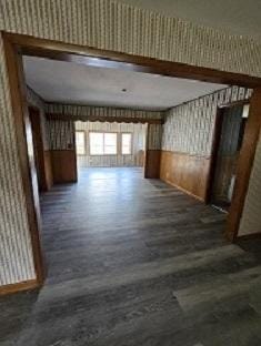 1406 Searle Dr, Normal, IL 61761 - hall with wood finished floors and wallpapered walls
