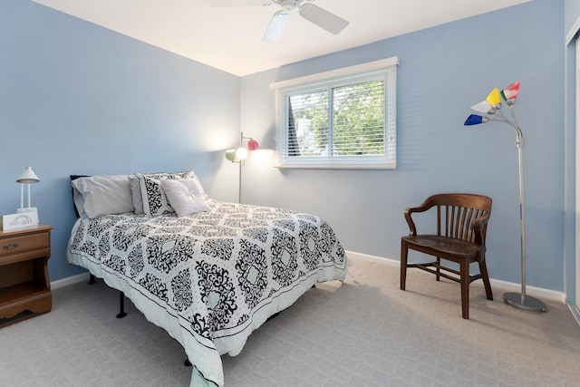 221 Pin Oak Dr, Wilmette, IL 60091 - bedroom featuring carpet and a ceiling fan