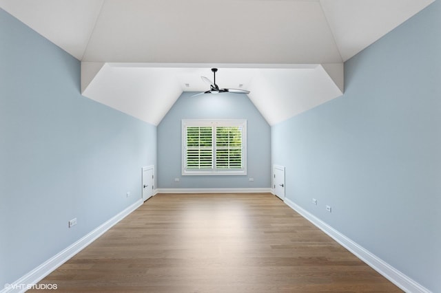 411 S Berkley Ave, Elmhurst, IL 60126 - bonus room with a ceiling fan, vaulted ceiling, and wood finished floors