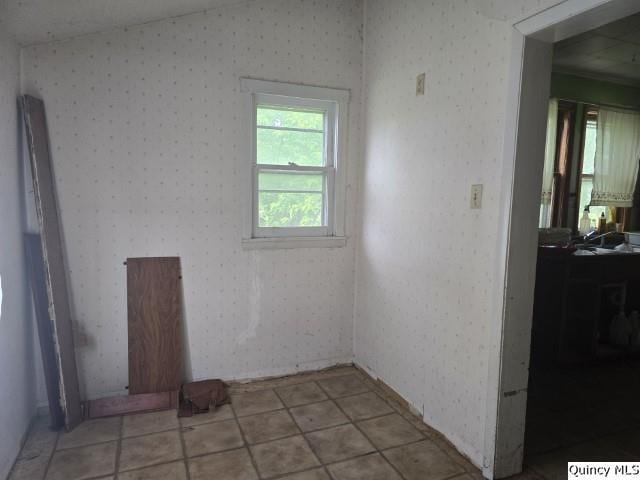 200 S Gillham, West Point, IL 62380 - spare room with wallpapered walls
