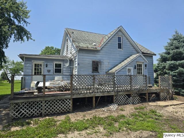 200 S Gillham, West Point, IL 62380 - rear view of property with a deck