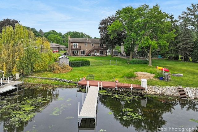 27892 W Bayview Dr, Ingleside, IL 60041 - dock area with a water view and a fenced backyard