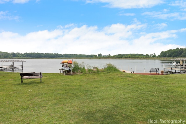 27892 W Bayview Dr, Ingleside, IL 60041 - dock area featuring a yard and a water view