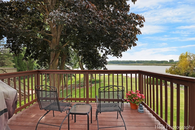 27892 W Bayview Dr, Ingleside, IL 60041 - deck featuring a water view and a yard