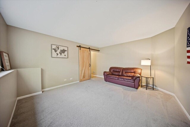 180 New Haven Dr, Cary, IL 60013 - living area featuring carpet floors and a barn door