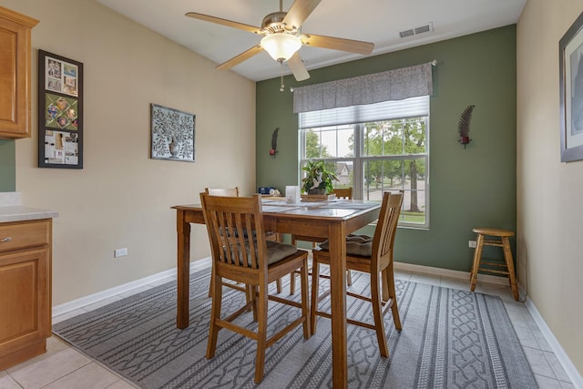 11692 Sunderlin Dr, Huntley, IL 60142 - dining room with light tile patterned flooring and ceiling fan