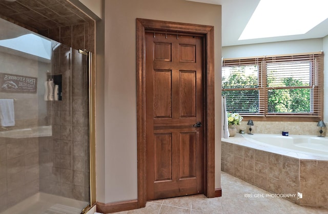3710 Spy Glass Ridge Rd, Crystal Lake, IL 60012 - full bathroom featuring a garden tub, a stall shower, and tile patterned floors