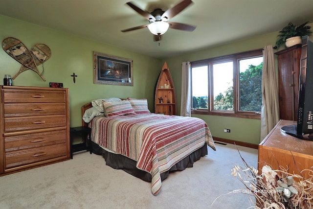 3710 Spy Glass Ridge Rd, Crystal Lake, IL 60012 - bedroom with light colored carpet and ceiling fan
