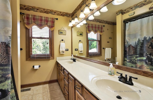 3710 Spy Glass Ridge Rd, Crystal Lake, IL 60012 - full bath with double vanity and tile patterned floors