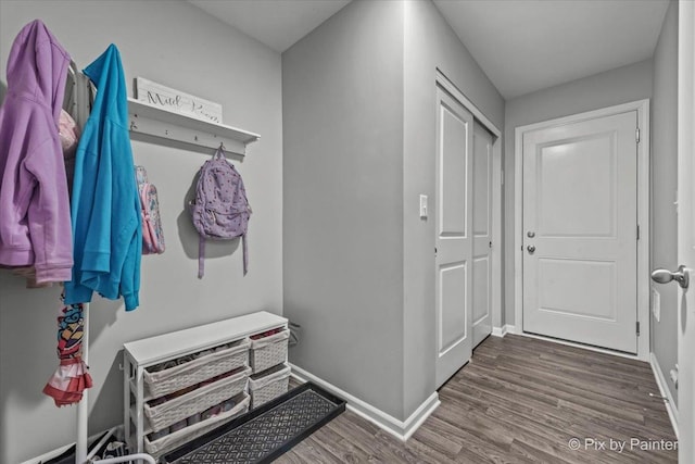 1141 Westlake Dr, Cary, IL 60013 - mudroom featuring wood finished floors and baseboards