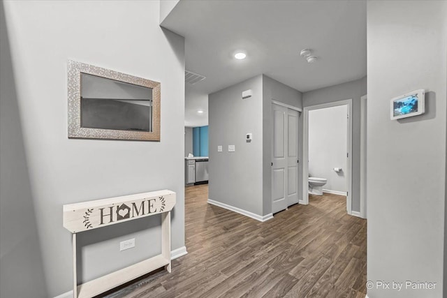 1141 Westlake Dr, Cary, IL 60013 - hall featuring wood finished floors and recessed lighting