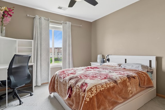 2477 Smithfield Ct, Aurora, IL 60503 - bedroom featuring light carpet, a desk, and ceiling fan
