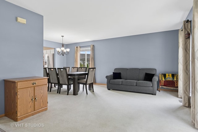 2477 Smithfield Ct, Aurora, IL 60503 - living area featuring a chandelier and light carpet