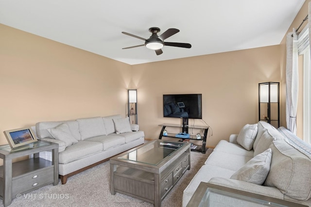 2477 Smithfield Ct, Aurora, IL 60503 - living area with carpet and a ceiling fan