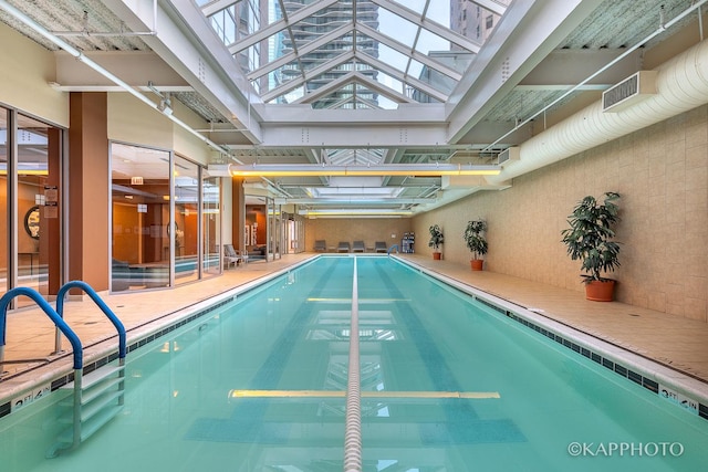 222 N Columbus Dr Unit 912, Chicago, IL 60601 - indoor pool featuring a skylight