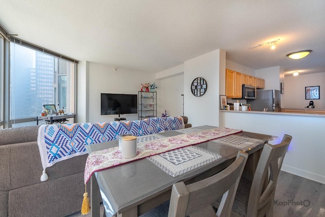 222 N Columbus Dr Unit 912, Chicago, IL 60601 - dining area with dark wood-type flooring and a textured ceiling
