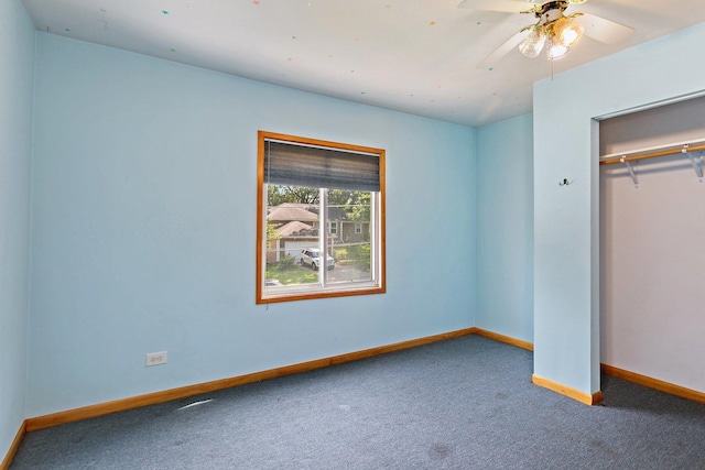 300 Stone St, South Elgin, IL 60177 - unfurnished bedroom with carpet flooring, a closet, and a ceiling fan