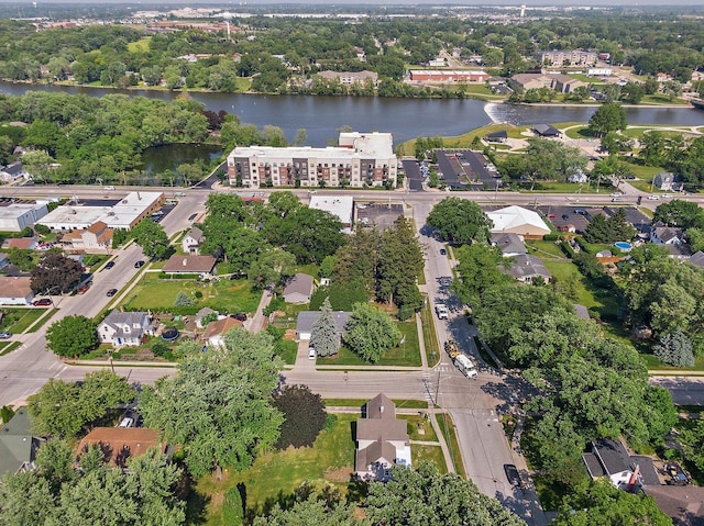 300 Stone St, South Elgin, IL 60177 - aerial overview of property's location with a nearby body of water and nearby suburban area