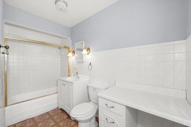 255 Irving Blvd, Chicago Heights, IL 60411 - full bathroom featuring vanity, shower / bath combination, and tile walls