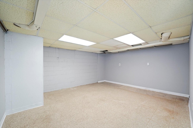 255 Irving Blvd, Chicago Heights, IL 60411 - finished below grade area with a paneled ceiling and baseboards